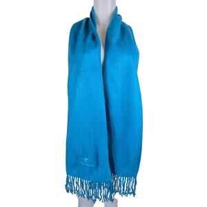 Alpaca Camargo Turquoise Super Soft Winter  Scarf  L 70" X W 8.5" Fringe 5"